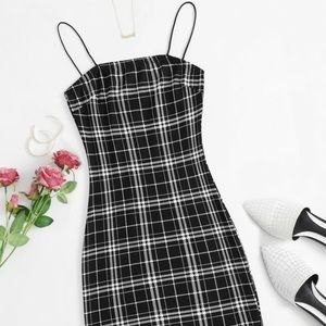 Plaid slip dress